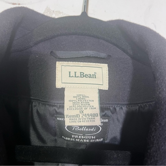L.L. Bean Classic Lambswool Polo Coat Bellandi Dark Purple Size 1X Made in Italy - Picture 4 of 12